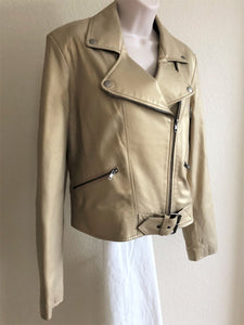 Identify Size 10 Gold Leather Moto Jacket