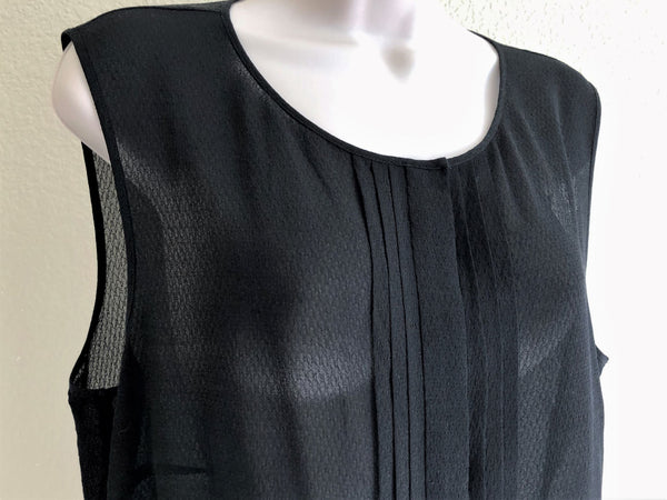 ESCADA LARGE Black Sheer Silk Tank Top