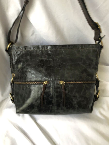 Nino Bossi Italian Black Leather Shoulder Bag