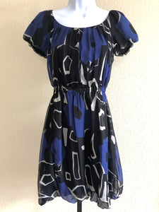 Theory Size XS Blue and Black Silk Dress