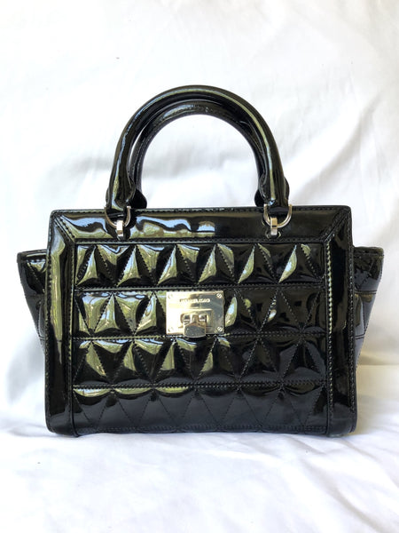 Michael Kors Vivianne Patent Leather Quilted Cross Body