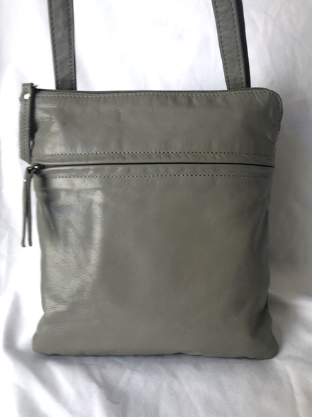 Latico Gray Leather Cross Body