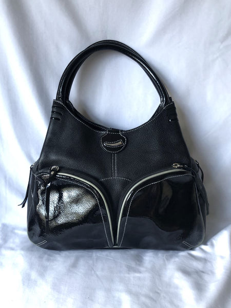 Tusk NY Black Leather Shoulder Bag