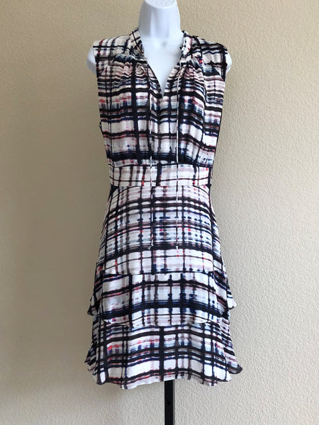 Parker Size Large Matilda Sleeveless Tiered Silk Dress