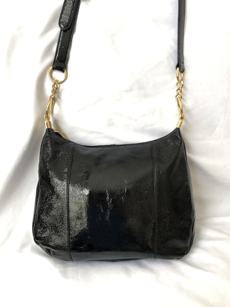 Hobo International Black Patent Leather Cross Body Bag