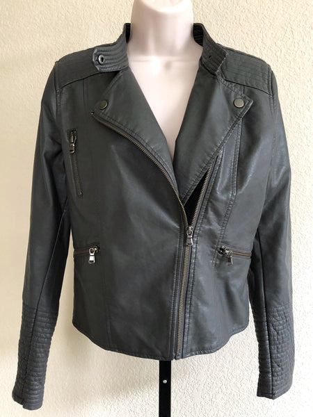 ETT twa for Anthropologie SMALL Vegan Leather Moto Jacket