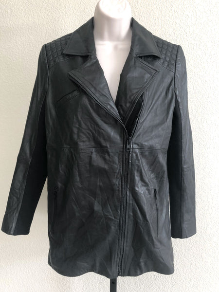 Trouve Nordstrom Size Large Black Leather Jacket - CLEARANCE