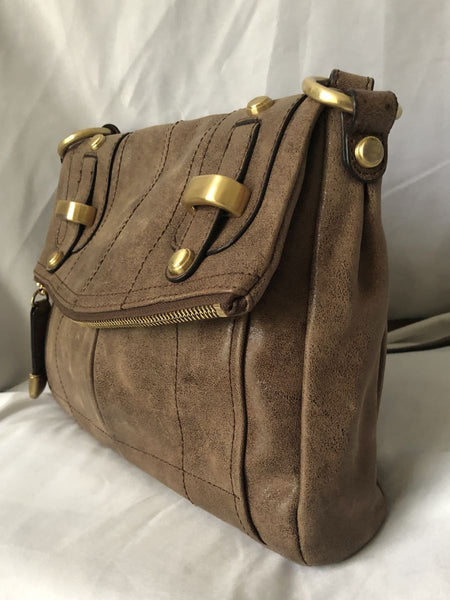 B Makowsky Brown Leather Cross Body