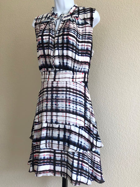 Parker Size Large Matilda Sleeveless Tiered Silk Dress