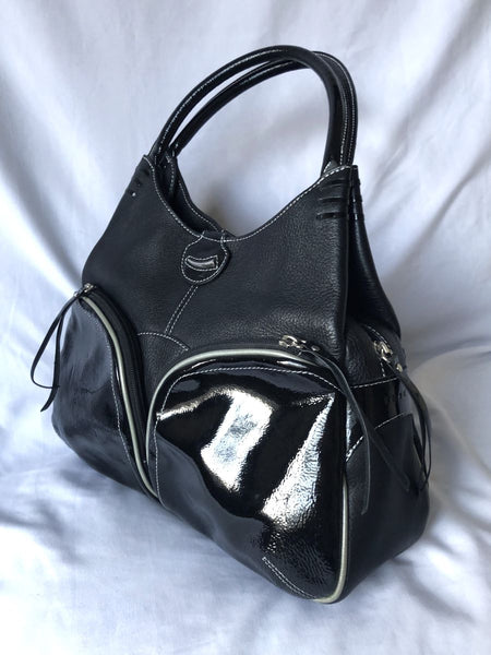 Tusk NY Black Leather Shoulder Bag