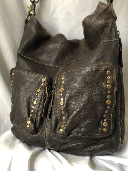 Amsterdam Heritage Brown Studded Hobo