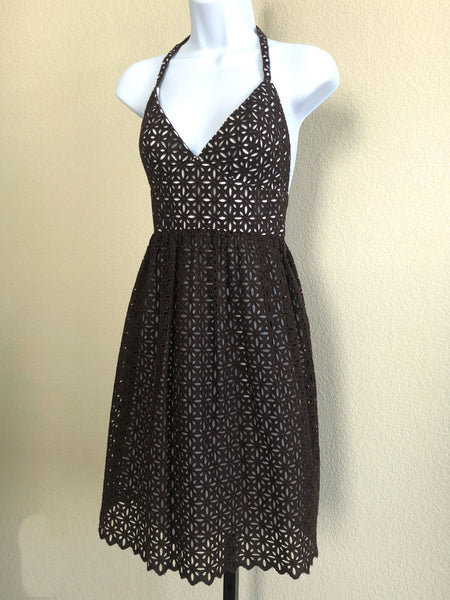 Milly Size 2 Brown Eyelet Lace Dress