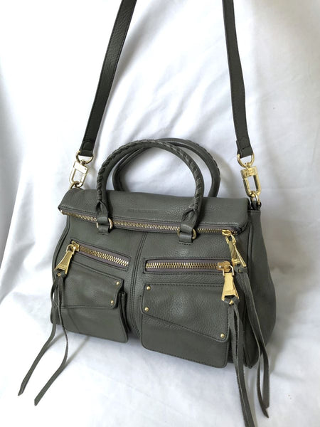 Aimee Kestenberg Soho Satchel Gray Leather Bag