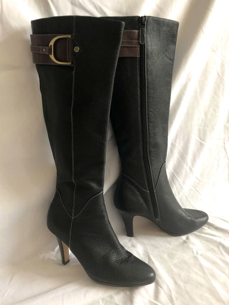 Cole Haan Size 6.5 Sierra Black Leather Boots