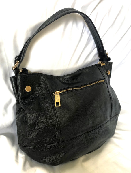 Tiffany & Fred Black Leather Shoulder Bag - CLEARANCE