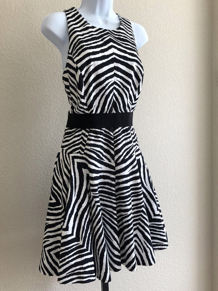 Milly Size 10 Sleeveless Zebra Print Dress