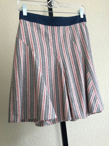 Movint for Anthropologie SMALL Striped Flare Skirt