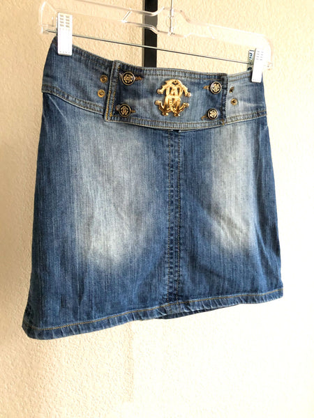 Roberto Cavalli Authentic Size XS Denim Mini Skirt