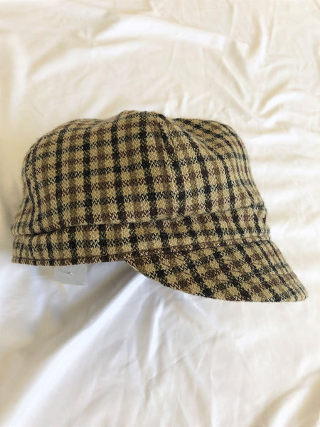 Goorin XS Tan Tweed Checked Cap