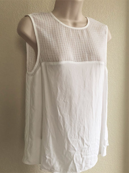 L'Agence Size 6 White Tank with Black Zipper