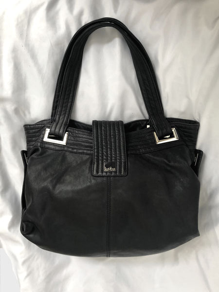 kooba Natasha Black Leather Tote