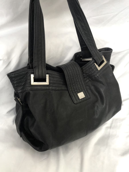 kooba Natasha Black Leather Tote