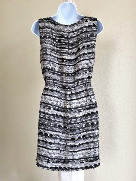 Gryphon Medium Gray Beaded Linen Silk Dress - CLEARANCE