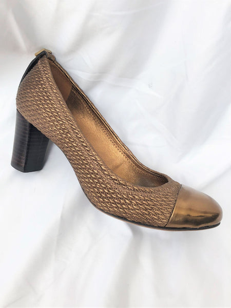 Tory Burch Size 6 Bronze Woven Pumps