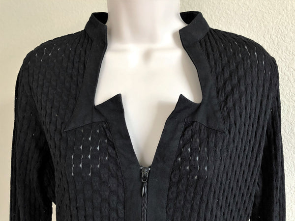 Anne Fontaine MEDIUM Vintage Black Textured Top