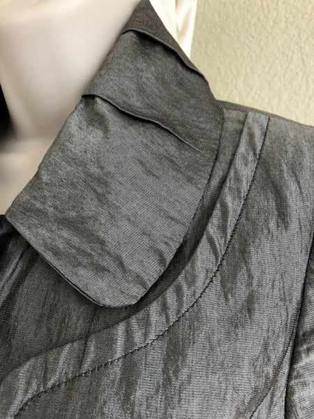 People Like Frank Size XS Gray Ruffle Hem Blazer