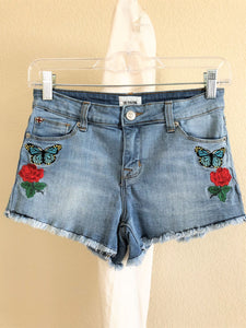 Hudson Size 0 Blue Denim Butterfly Rose Shorts