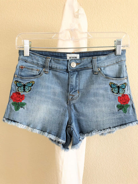 Hudson Size 0 Blue Denim Butterfly Shorts - CLEARANCE