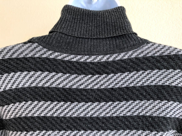 Trina Turk XS PETITE Gray Wool Striped Sweater