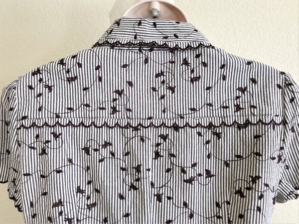 bebe MEDIUM  White and Brown Top - CLEARANCE