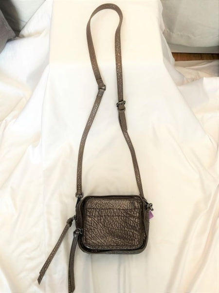 kooba - NEW - Brown Metallic Crackle Print Leather Cross Body