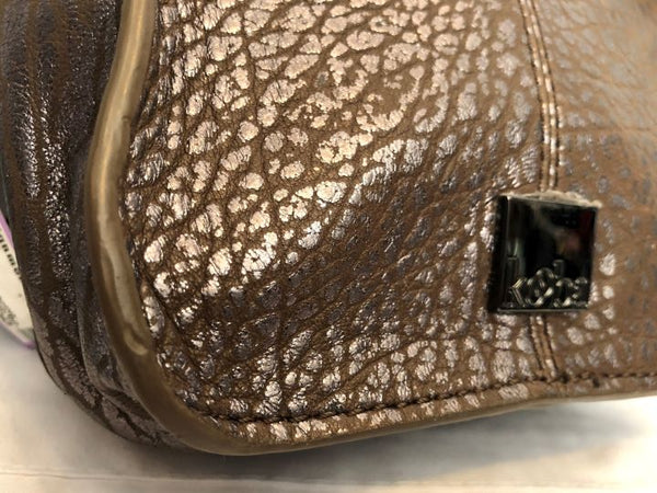 kooba - NEW - Brown Metallic Crackle Print Leather Cross Body