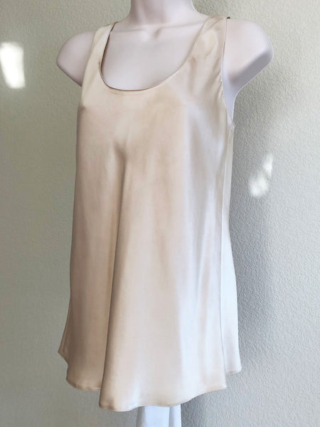 VINCE Size 2 Beige Satin Tank Top