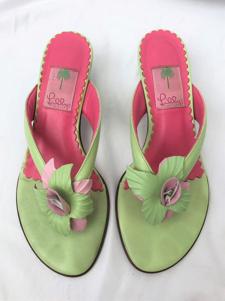 Lilly Pulitzer Size 8 Flyer Leather Thong Sandals - CLEARANCE