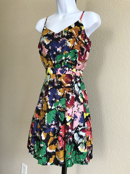 J.Crew Size 2 Brushstroke Silk Floral Sleeveless Dress