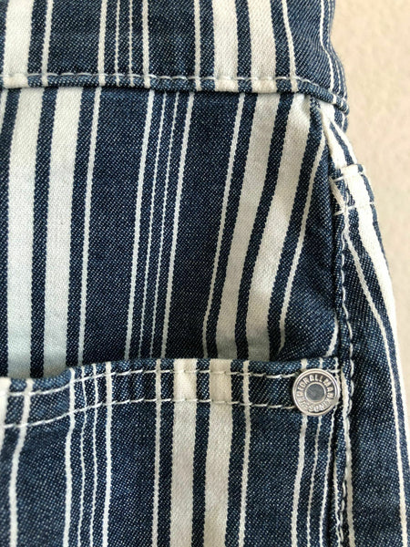 7 for All Mankind Size 10 Denim Striped Shorts