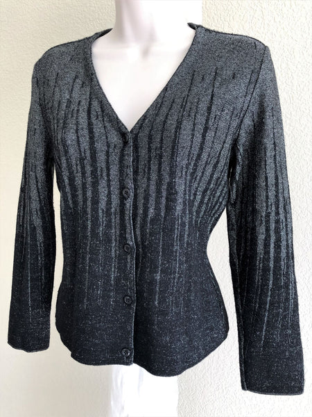 Emanual Ungaro PETITE Gray Metallic Cardigan