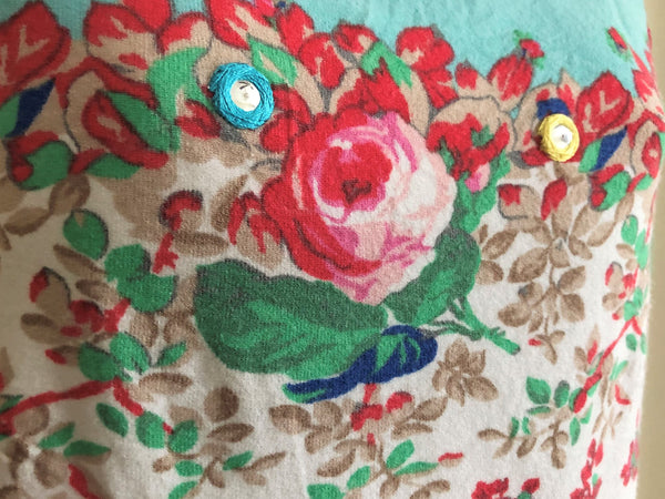 Blumarine SMALL Vintage Blue and Red Floral Top