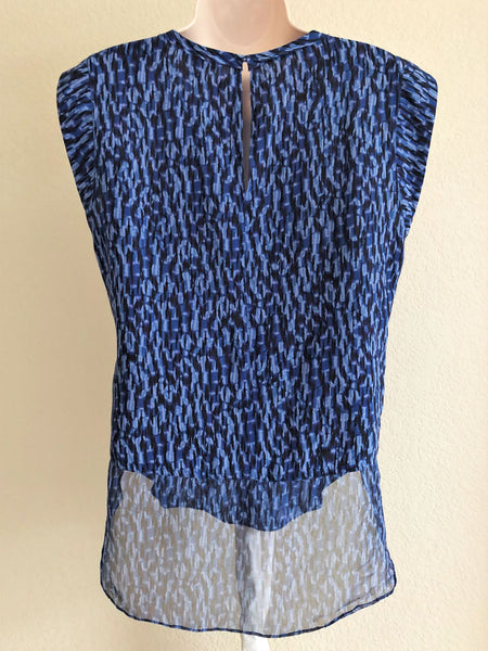 Rebecca Taylor Size 2 Charlie Blue Silk Top