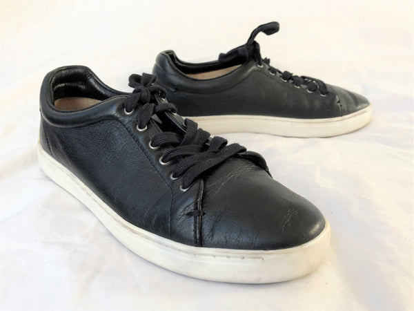 Rag & Bone Size 6 Kent Black Leather Sneakers