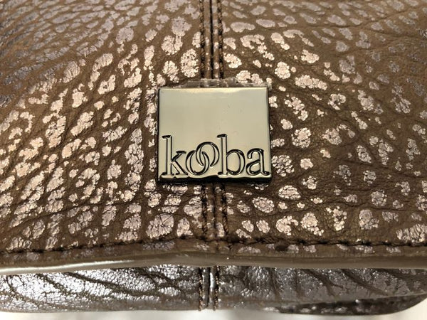 kooba - NEW - Brown Metallic Crackle Print Leather Cross Body