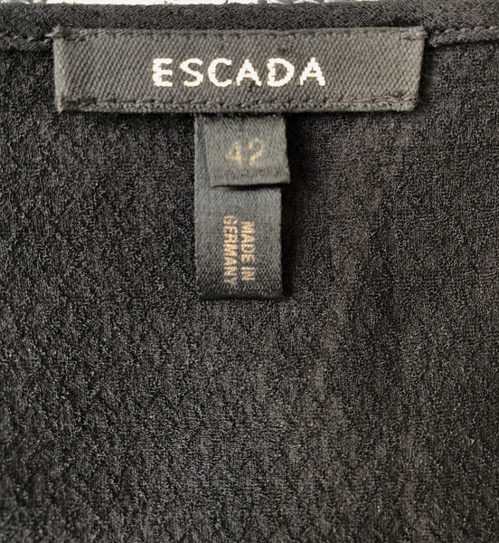 ESCADA LARGE Black Sheer Silk Tank Top