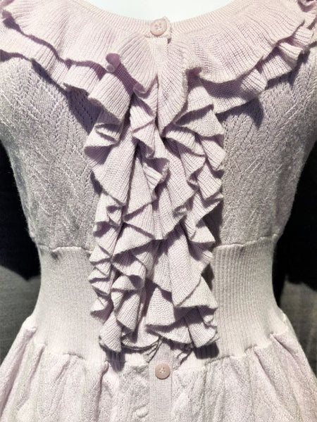 bebe XS Lavender Knit Ruffled Top