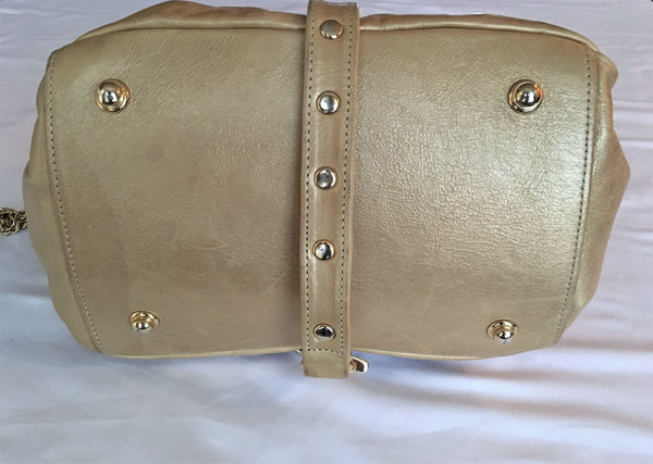 Botkier Gold Leather Trigger Shoulder Bag