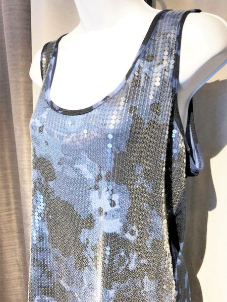 Michael Kors Size 1X Blue Sequin Tank