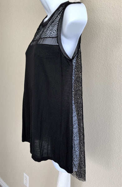 BCBGMaxazria Size XS Black Lace Back Tank